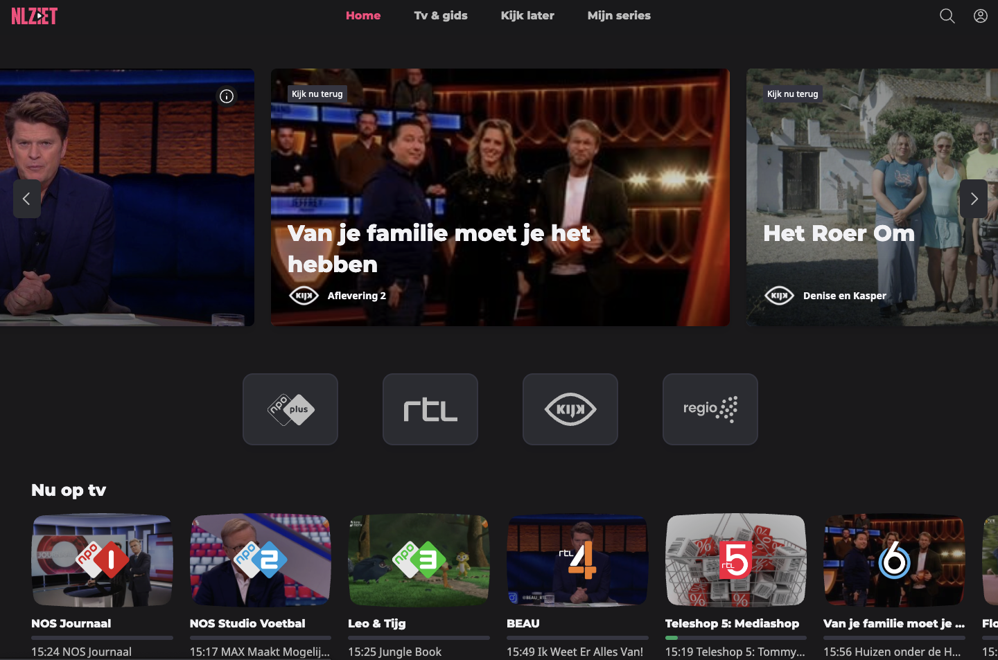 NLZIET Dynamic User Interface powered by XroadMedia NLZIET Dynamic User Interface
